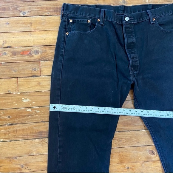 LEVI’S 501 men black button fly 100% cotton Plus size 42 - Picture 10 of 14